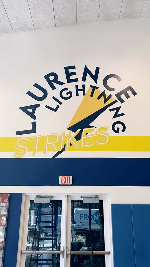 Laurence School custom decal applied to the wall