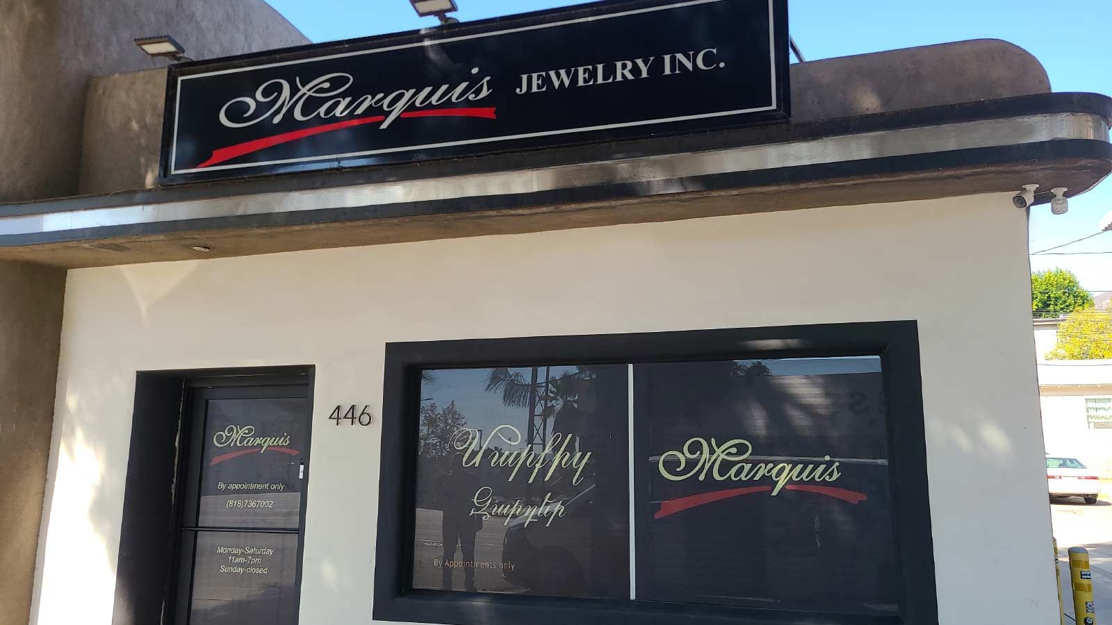 Marquis Jewelry Inc window decals for branding
