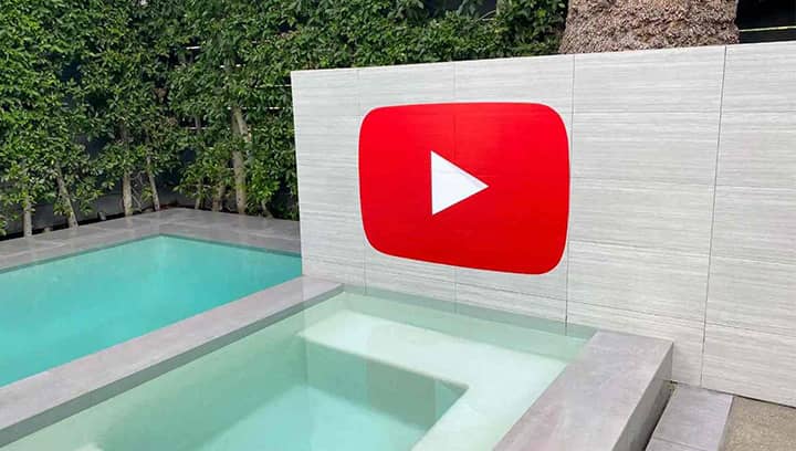 Youtube business logo sign made of opaque vinyl for outdoor wall branding