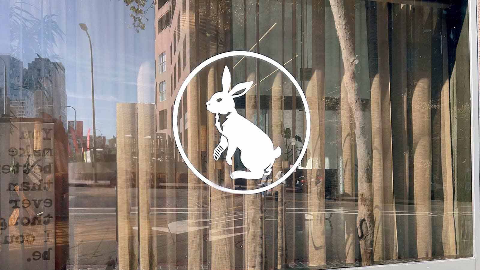 Lucky's Coffee Roasters window decal for exterior branding