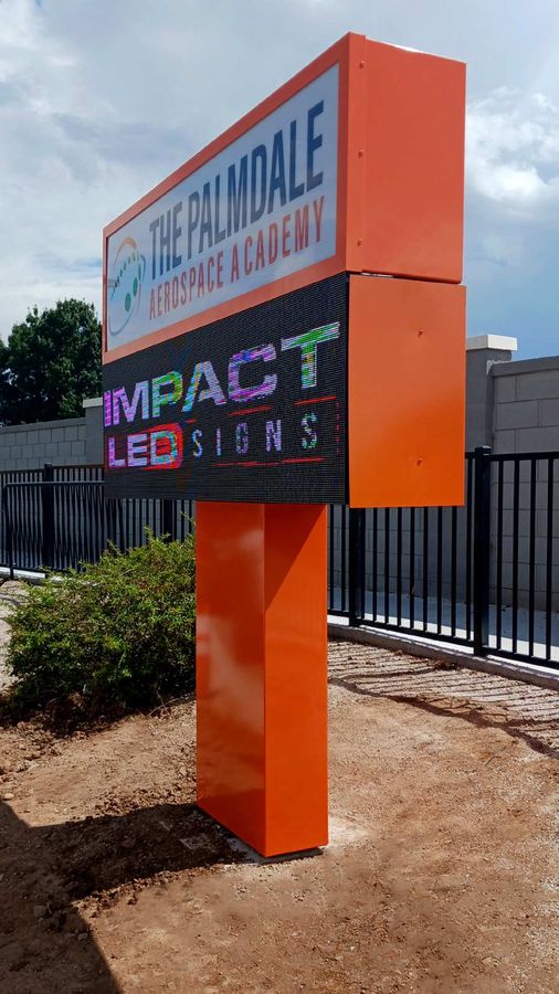 Pylon sign installation outdoors