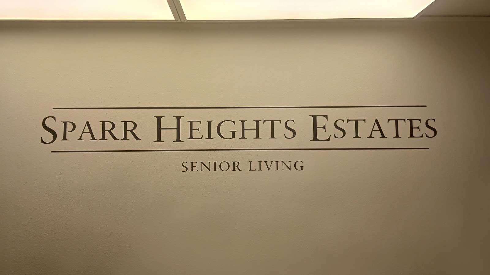 Sparr Heights Estates wall decal for interior branding