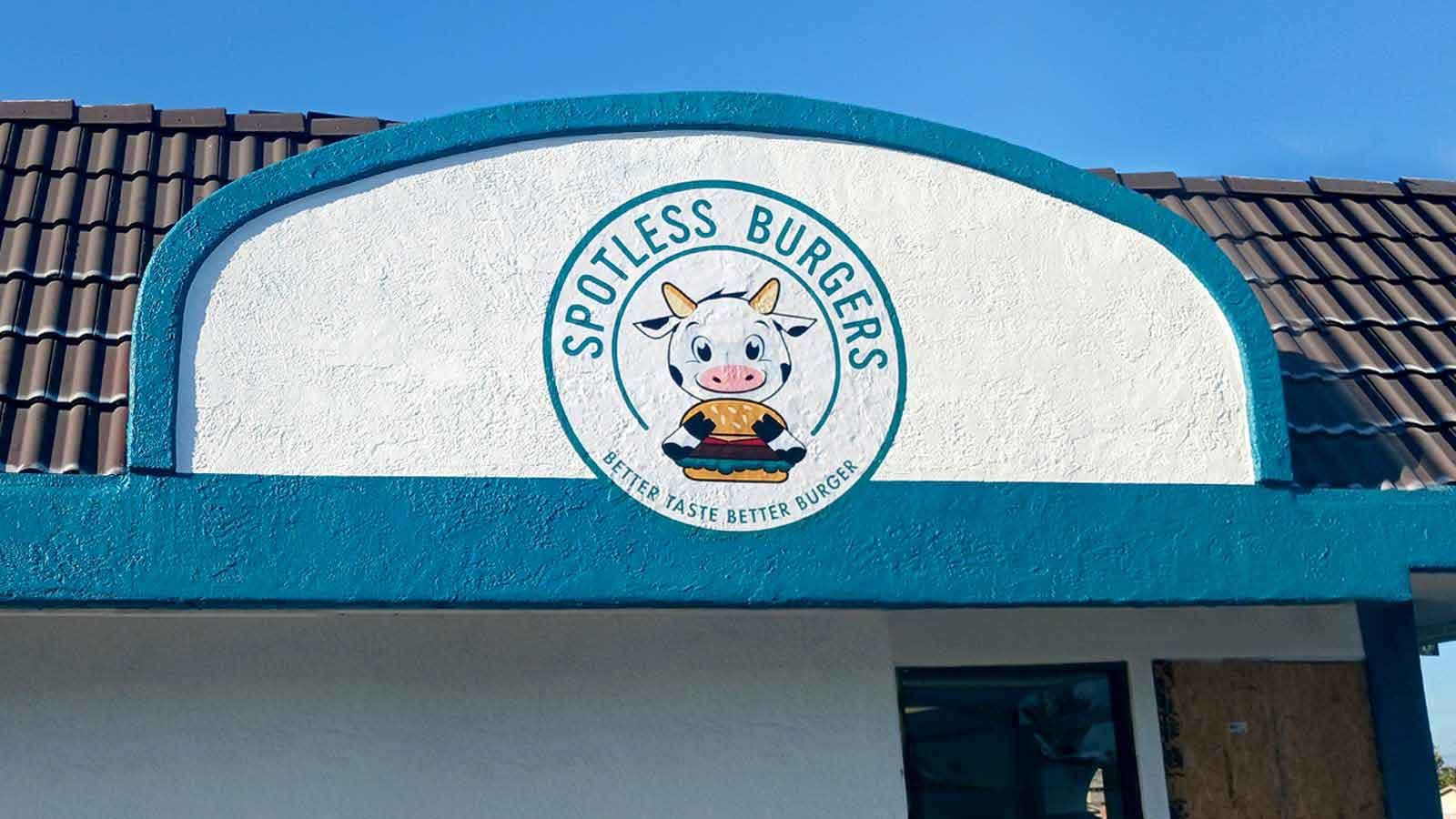 Spotless Burgers custom sign painting