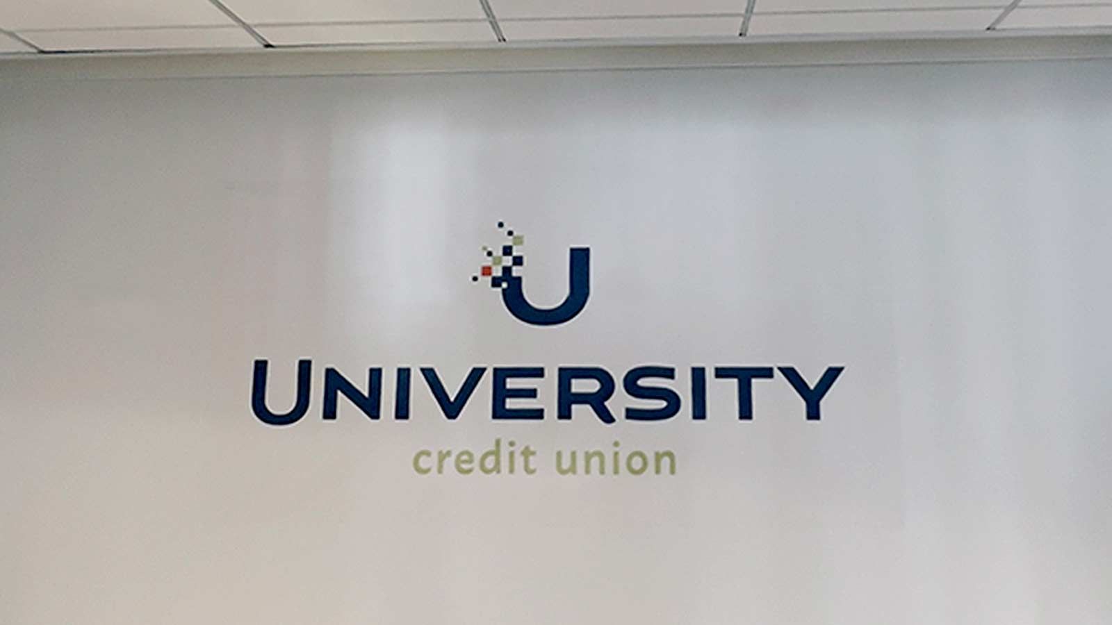 University Credit Union custom decals for interior design