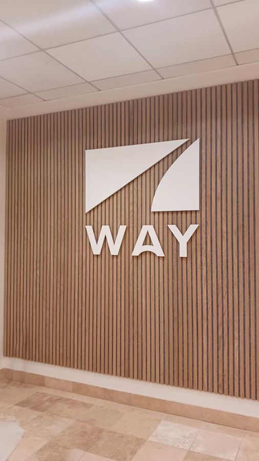 Way interior sign decorating the wall