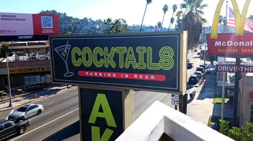 Akbar Silver Lake outdoor sign repair for brand promotions