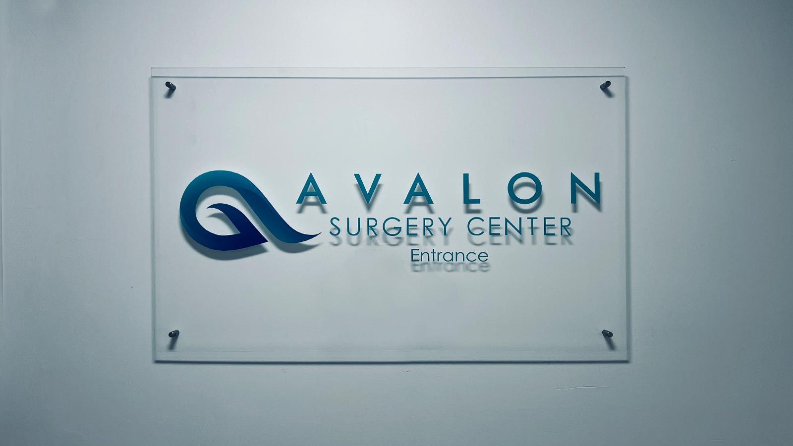 Avalon Surgery Center interior sign fixed to the wall