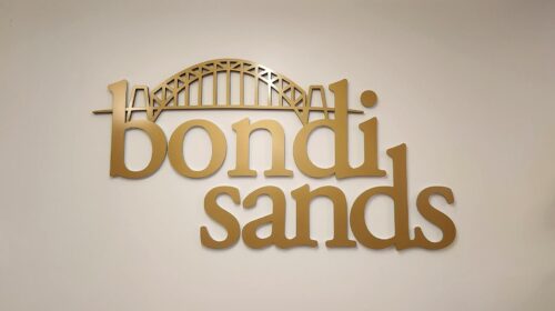 Bondi Sands halo-lit sign for interior design
