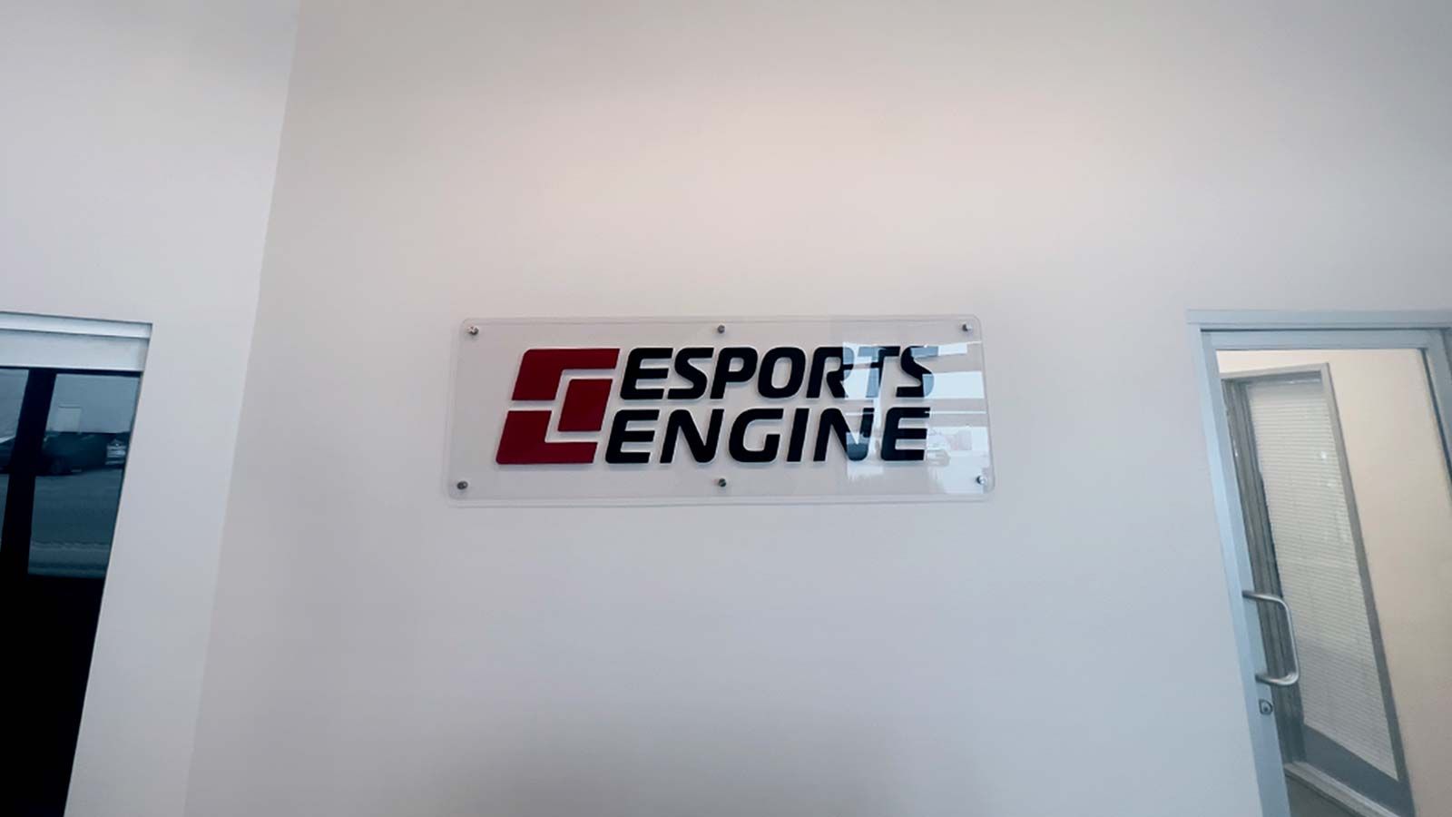 Esports Engine interior sign mounted on the wall