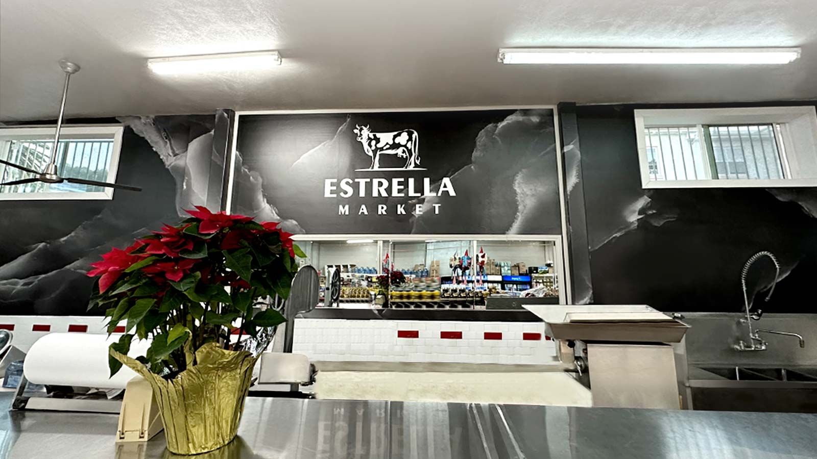 Estrella Market wall decals applied indoors