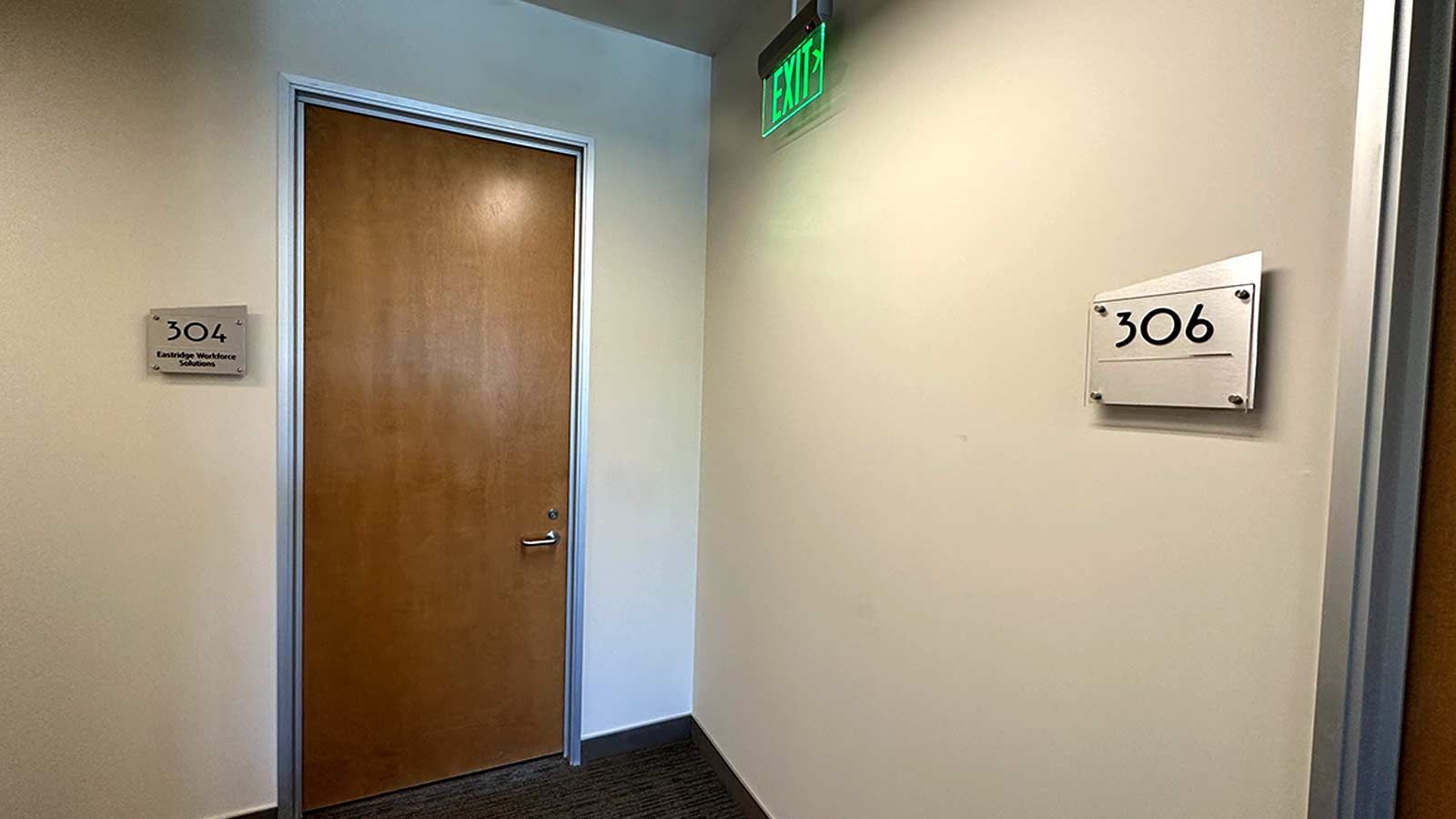 Interior signs mounted on the wall