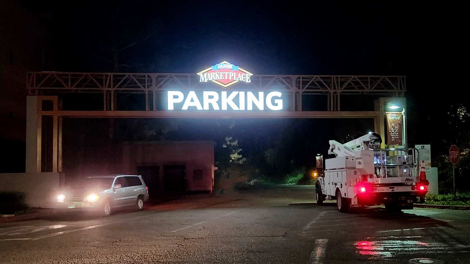 Janss Marketplace light up sign