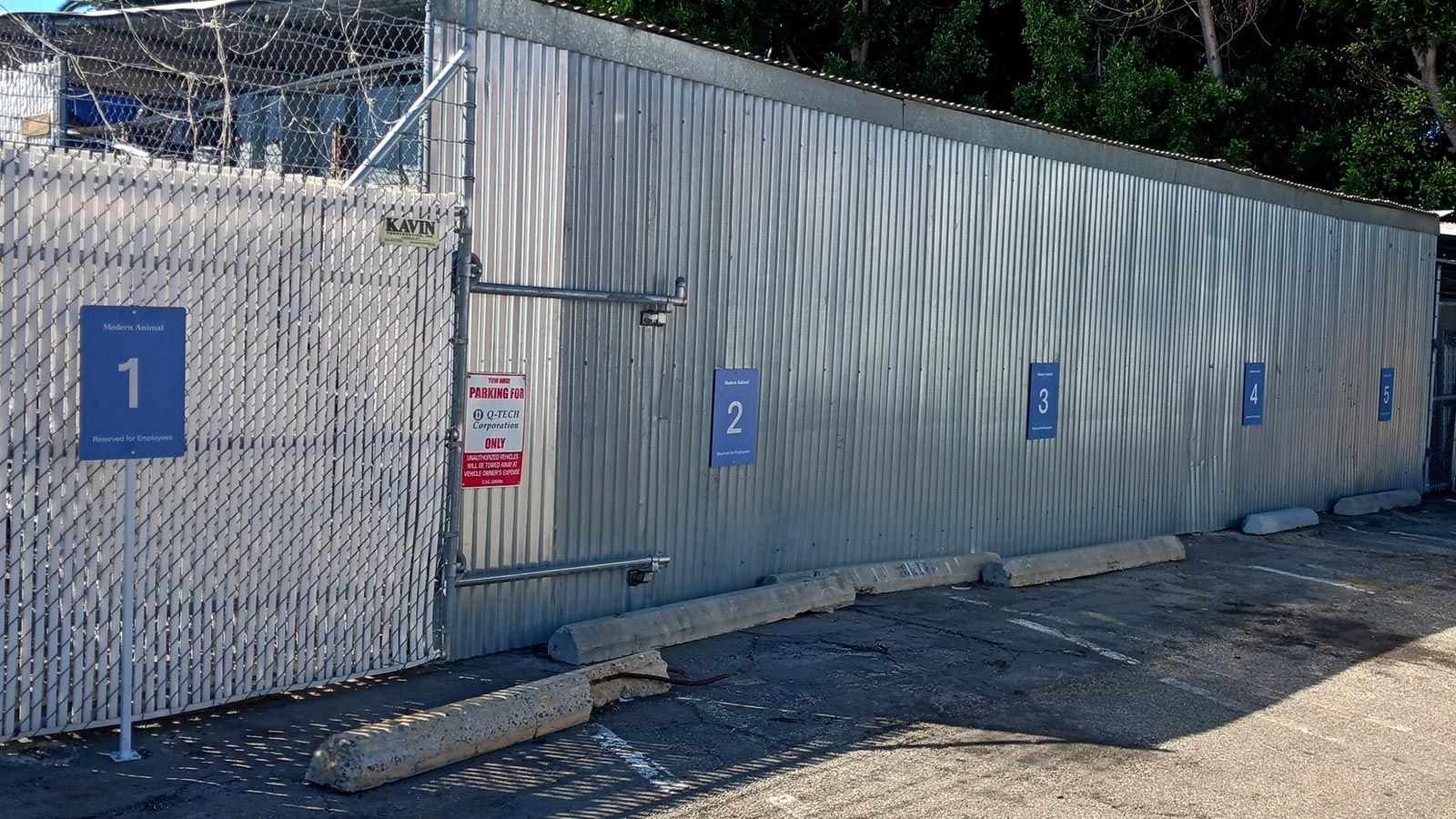 Modern Animal aluminum signs installed at the parking lot