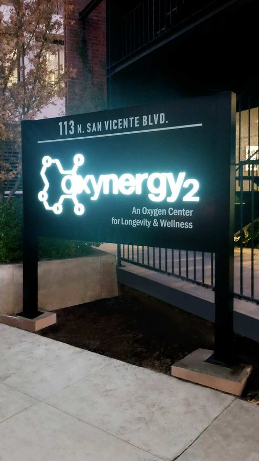 Oxynergy2 monument sign installed outdoors