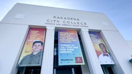 Pasadena City College banners applied outdoors