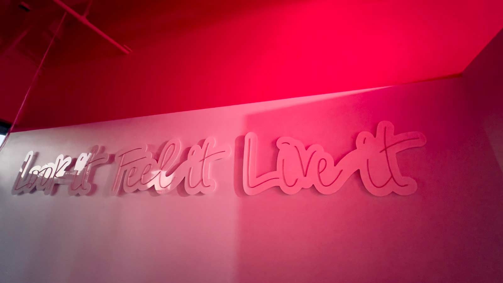 The Studio (MDR) light up sign mounted on the interior wall