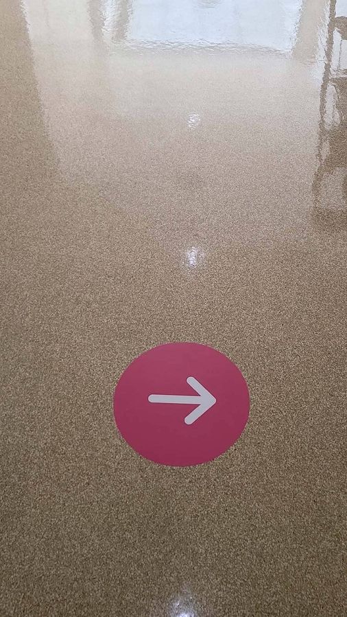 Valley Presbyterian Hospital floor decal applied indoors