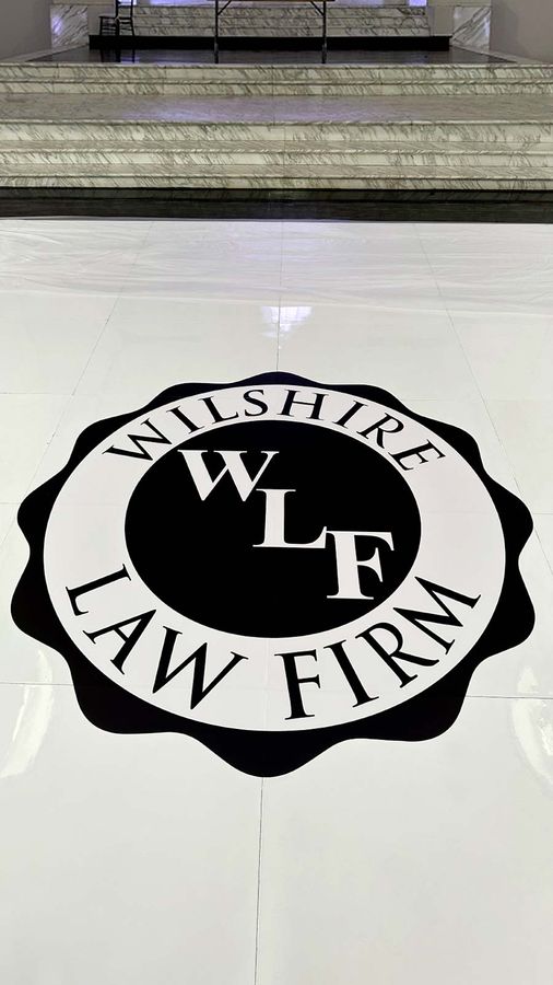 Wilshire Law Firm custom applied to the floor