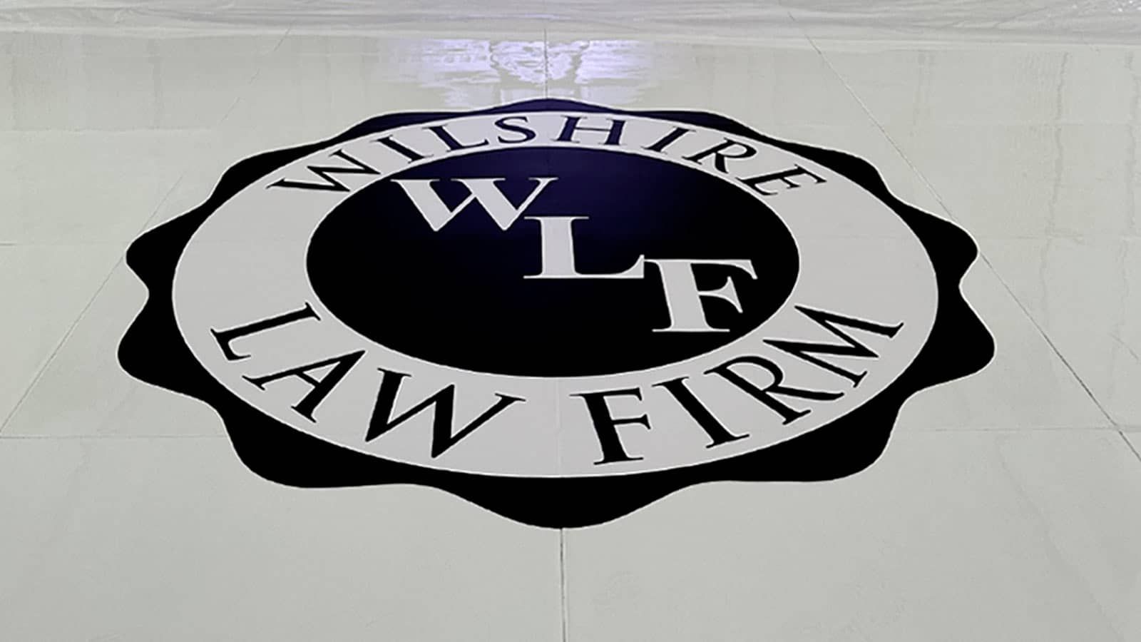 Wilshire Law Firm floor decal for branding