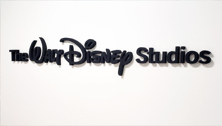The Walt Disney Studios sign letters in black made of foam for interior wall branding