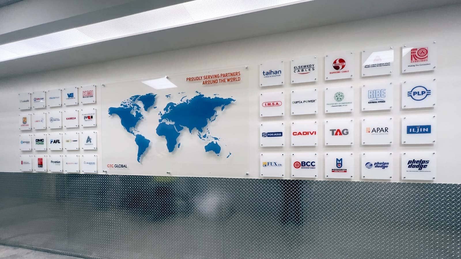 CTC Global office sign decorating the interior wall