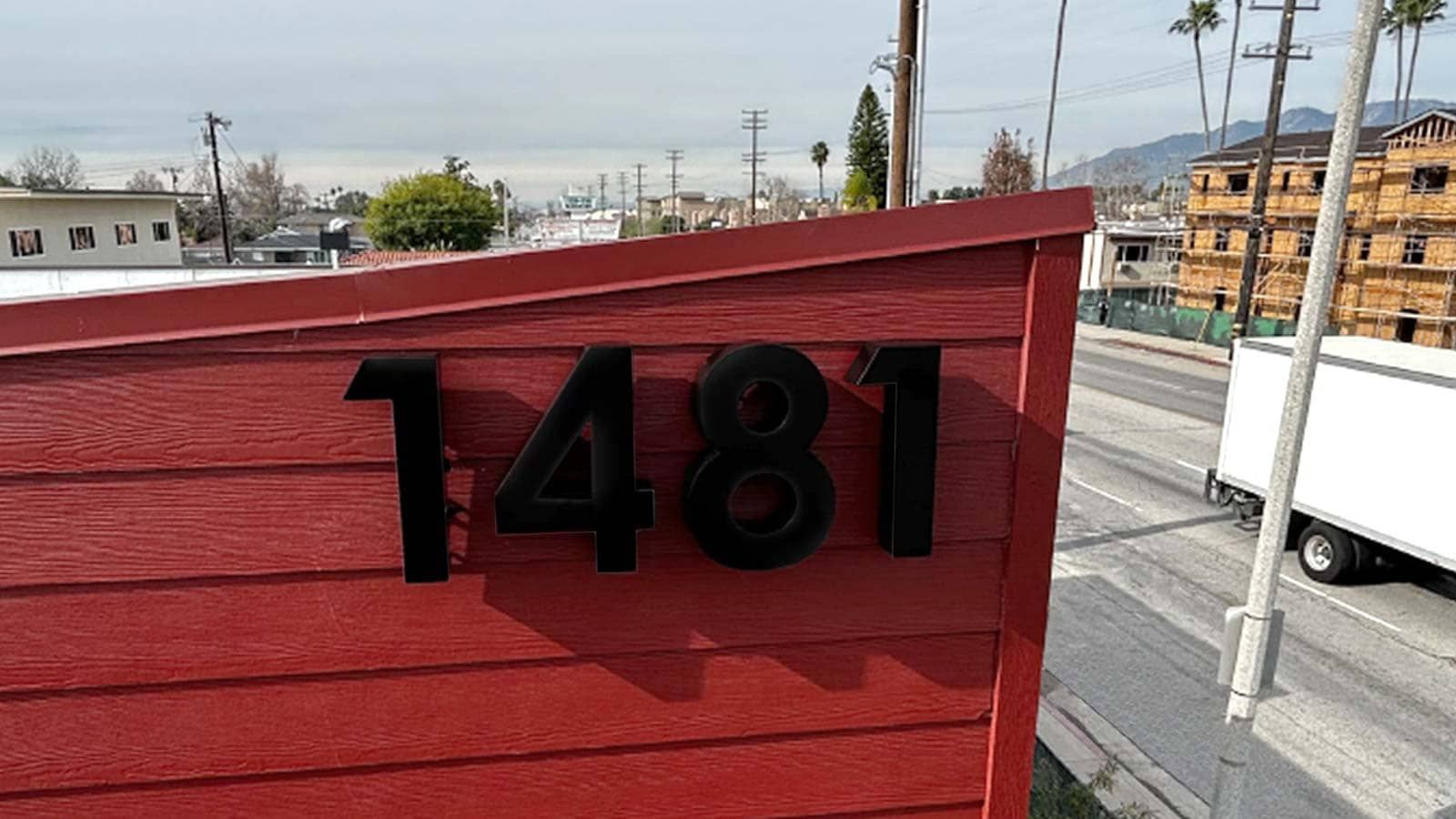 Channel letters displaying the address number