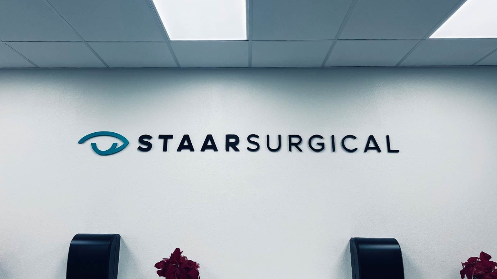 STAAR Surgical interior sign attached to the wall