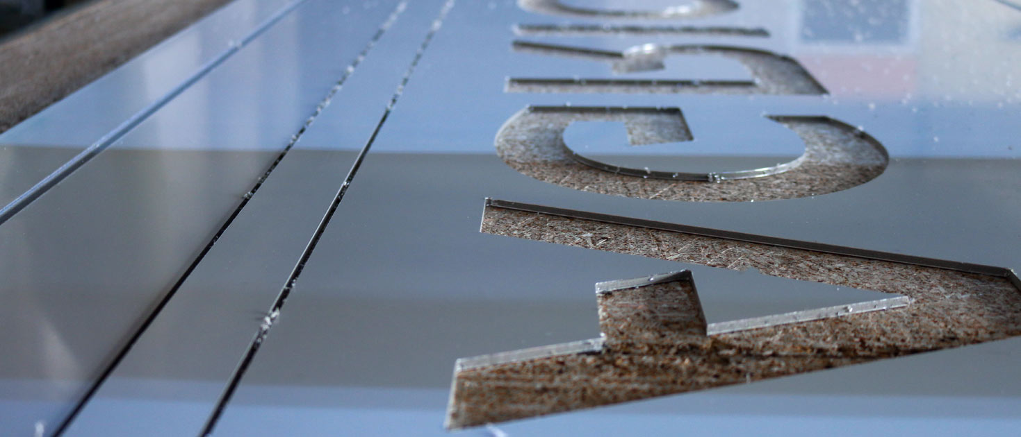 Custom CNC cutting for cut-out letters made of dibond for branding