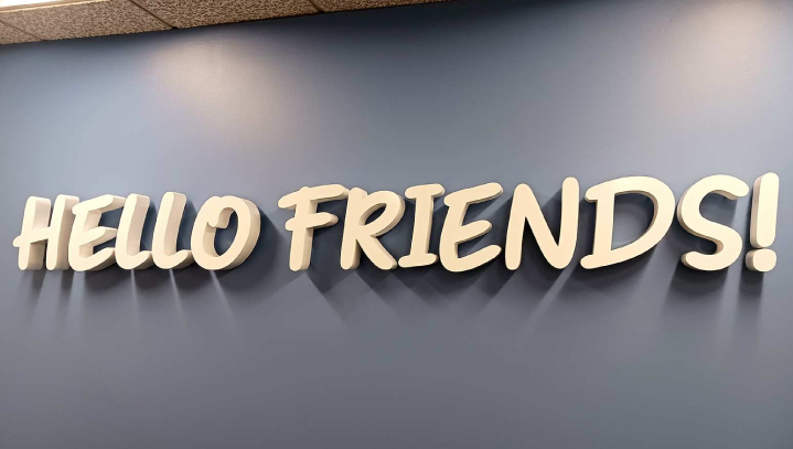 hello friends sign manufacturing