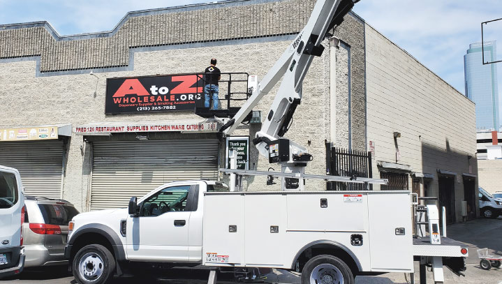 high rise sign installation