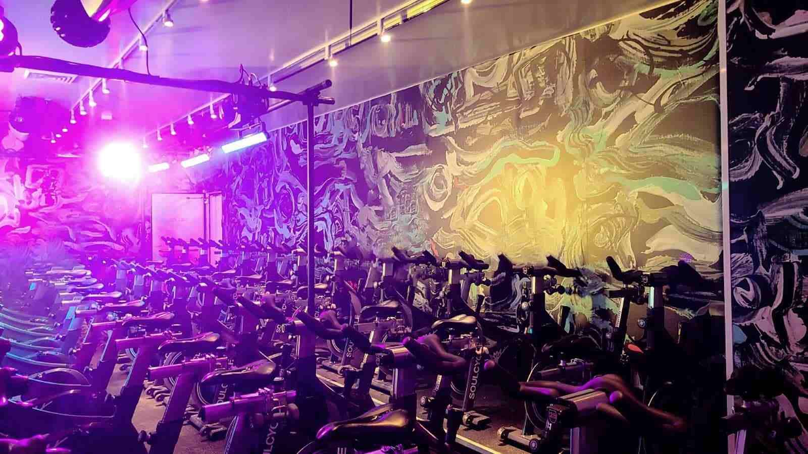 Bilt x Soulcycle collaboration Event wall graphics