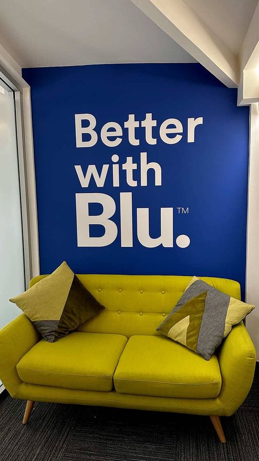 Blu Digital Group wall decal for interior branding