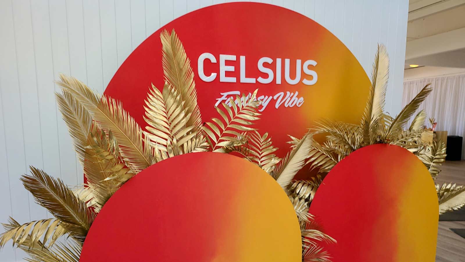 CELSIUS event signage installed indoors