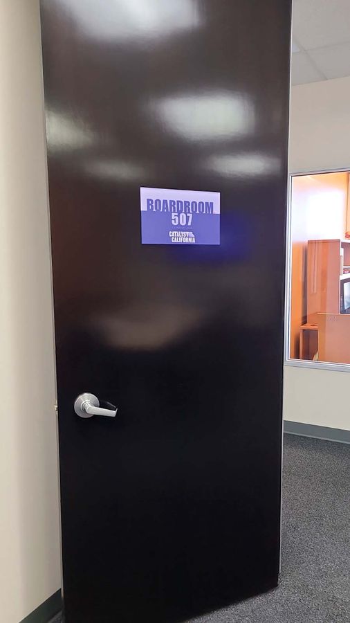 Catalyst California interior sign installed indoors