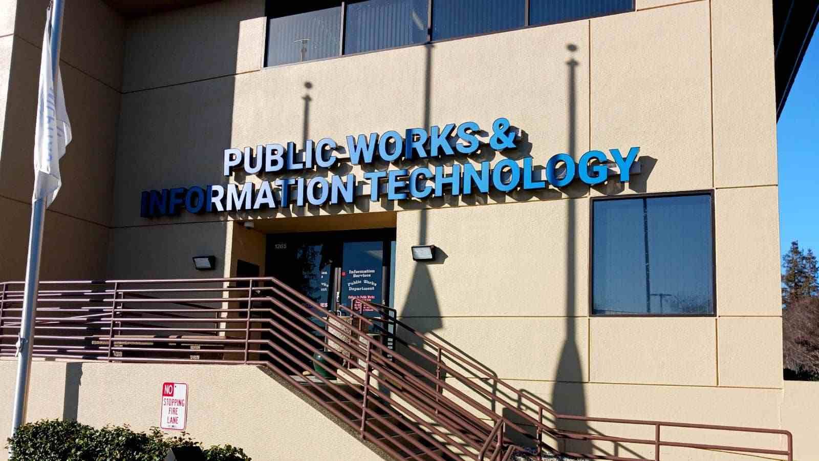 City of Milpitas California channel letters on the facade