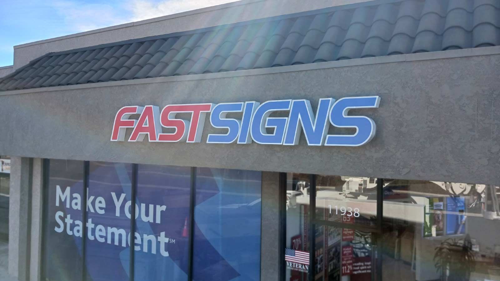 FastSigns channel letters installation on the facade