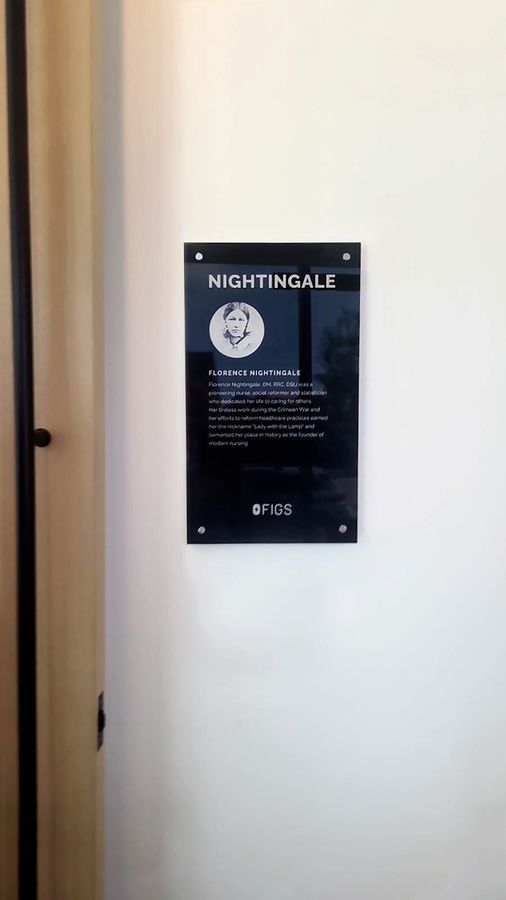 Figs interior sign placed on the wall
