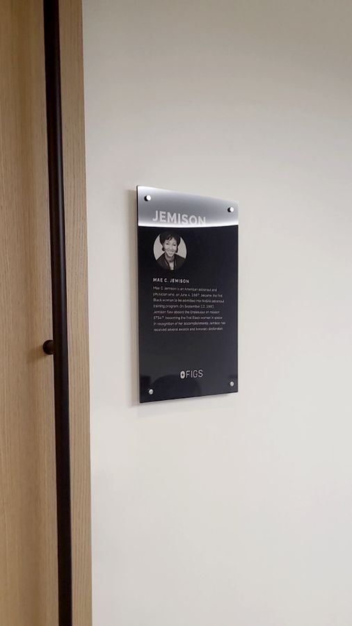 Figs office sign attached to the wall