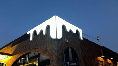 Icehouse Building Ice House building sign for exterior design | Front Signs