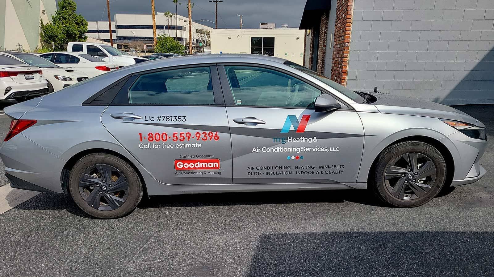 NRG Heating & Air Conditioning, LLC car wraps for the doors