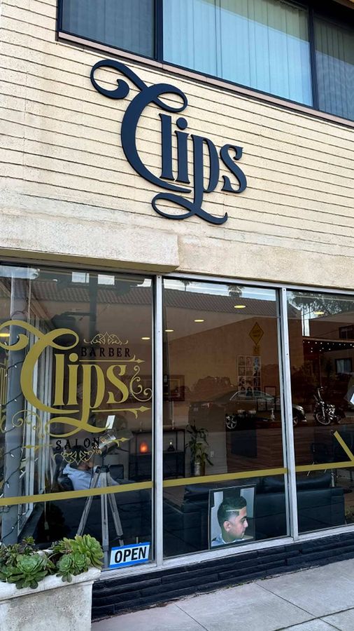 Clips 3D sign installed on the facade