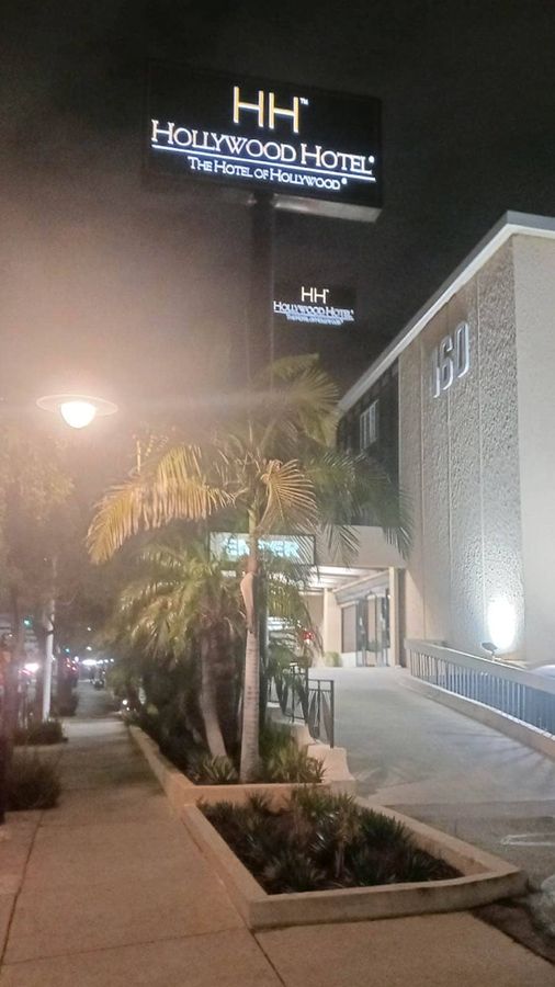 Hollywood Hotel custom signage installed outdoors