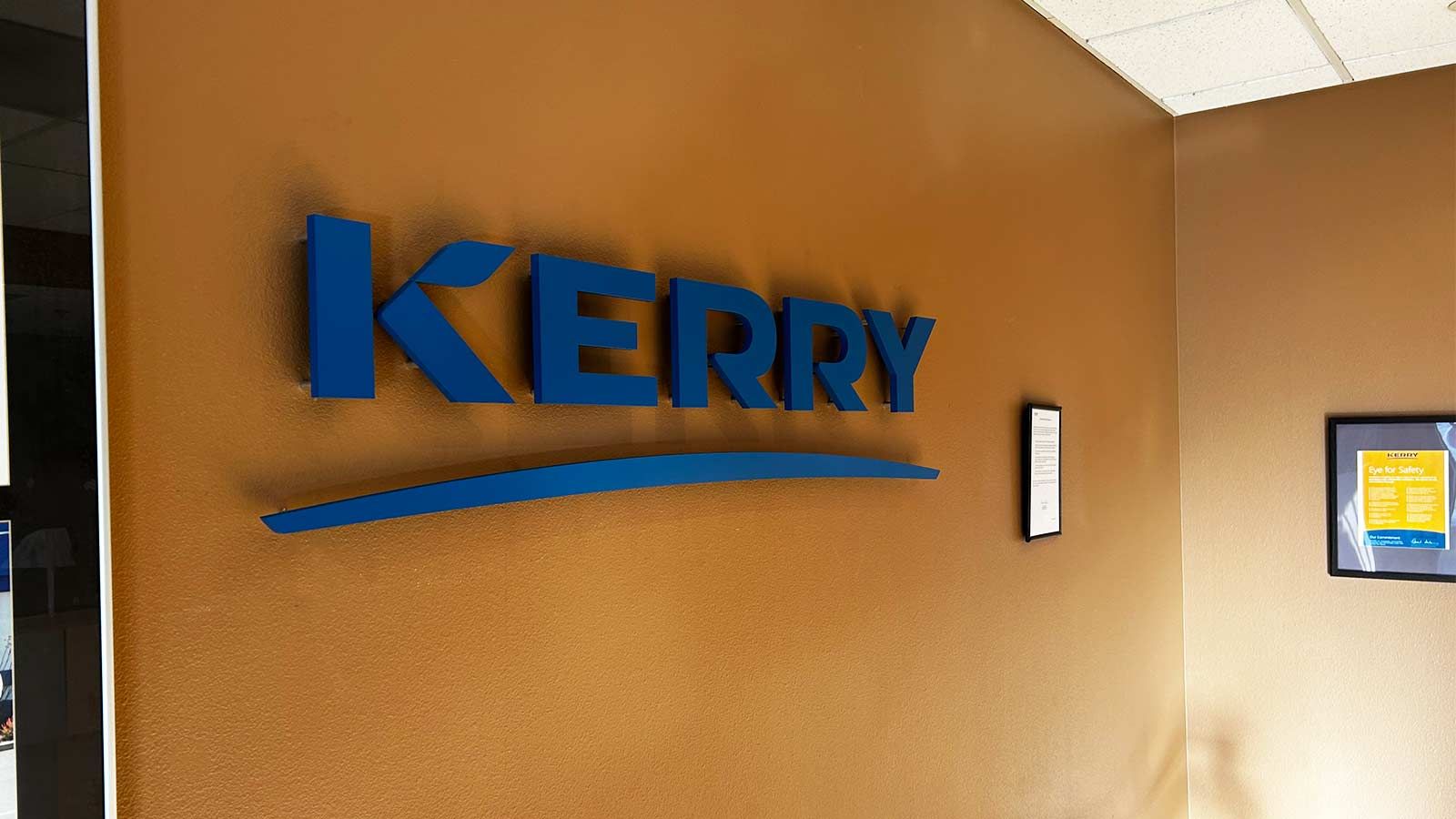 Kerry custom letter sign mounted on the wall