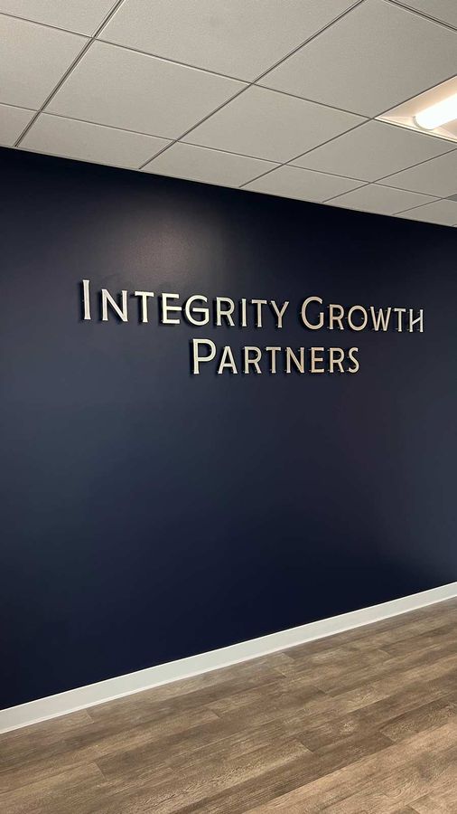 Integrity Growth Partners interior sign installation