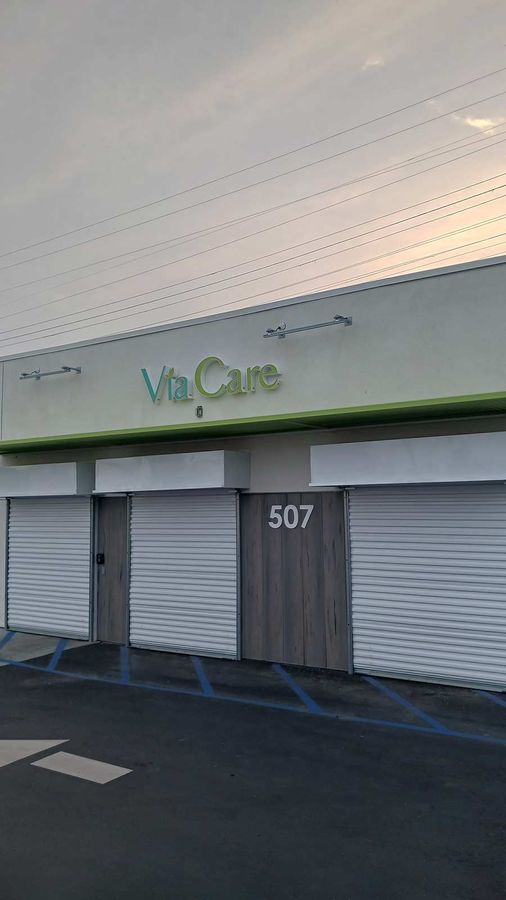 Via Care outdoor signs attached to the wall