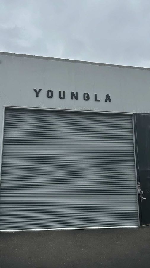 Young LA 3D sign fixed to the building