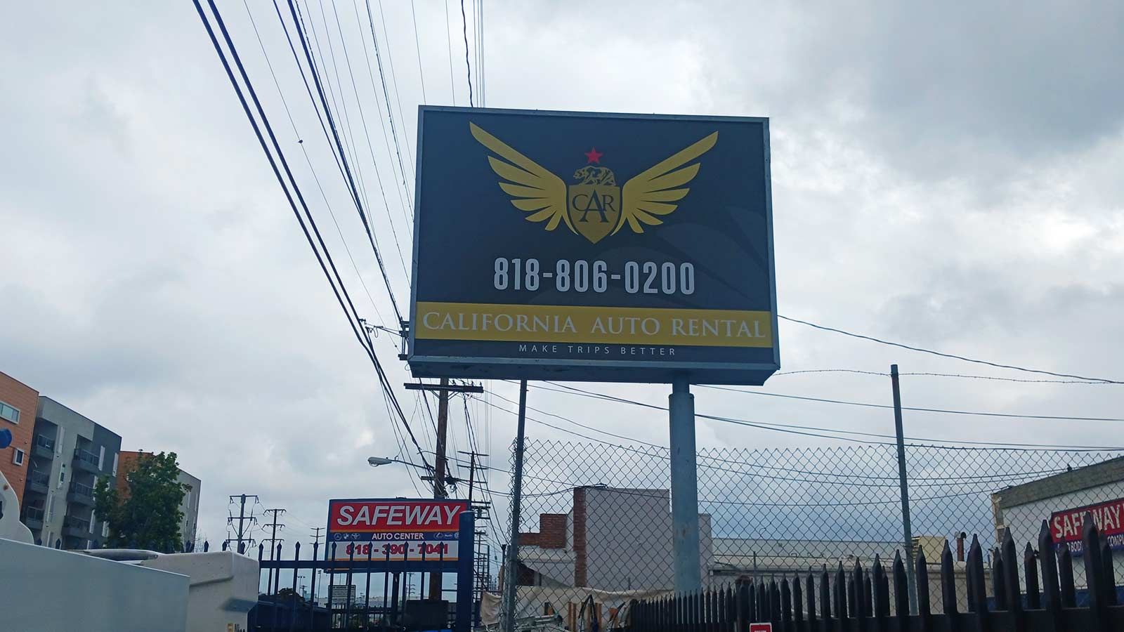 California Auto Rental pylon sign face replacement