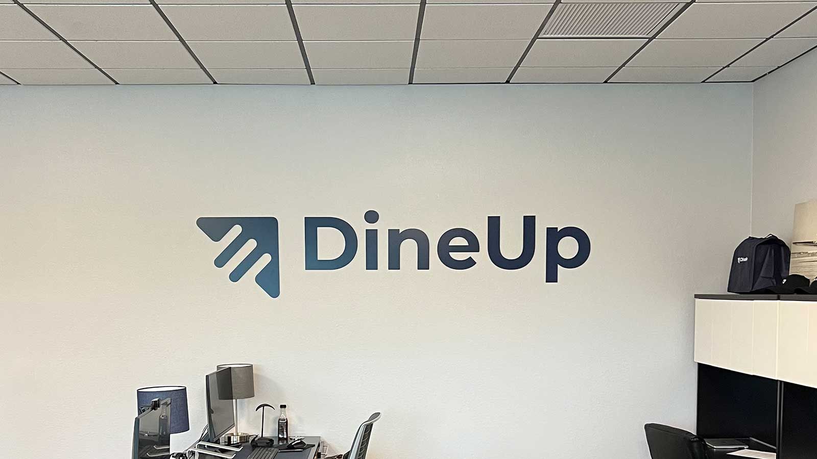 DineUp wall signage applied indoors