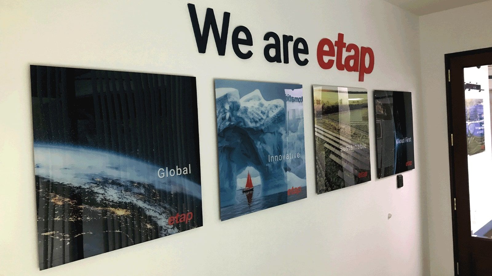 Etap wall signage installed indoors