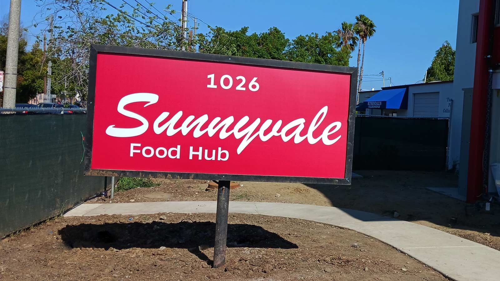 Sunnyvale Food Hub light box sign face replacement